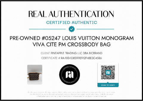 Pre-Owned #05247 Louis Vuitton Monogram Viva Cite PM Crossbody Bag M51165