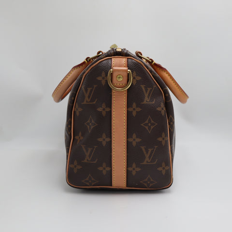 Pre-Owned #8923 Louis Vuitton Monogram Speedy Bandouliere 25 Handbag Brown M40390