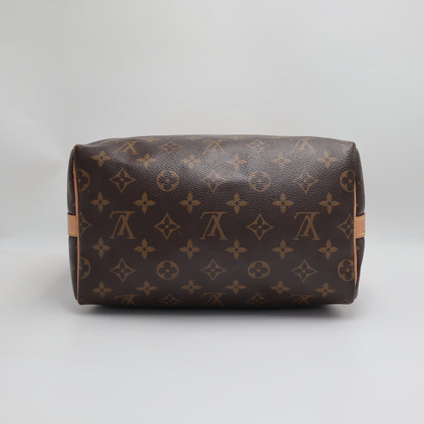 Pre-Owned #8923 Louis Vuitton Monogram Speedy Bandouliere 25 Handbag Brown M40390