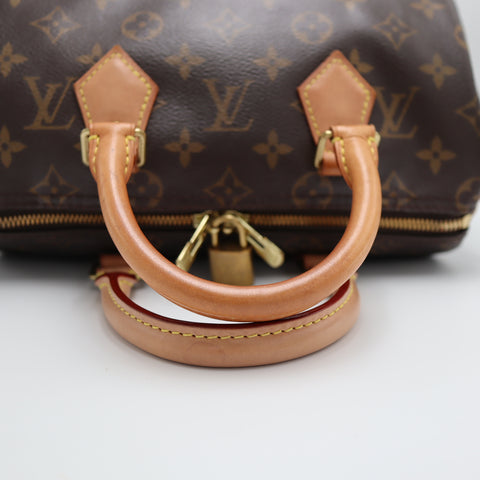 Pre-Owned #8923 Louis Vuitton Monogram Speedy Bandouliere 25 Handbag Brown M40390