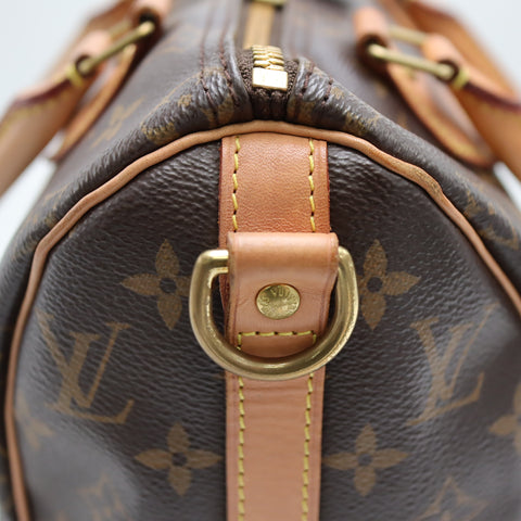 Pre-Owned #8923 Louis Vuitton Monogram Speedy Bandouliere 25 Handbag Brown M40390