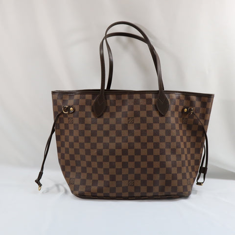 Pre-Owned #BPALAN06161 Louis Vuitton Damier Ebene Neverfull MM Tote Bag N51105