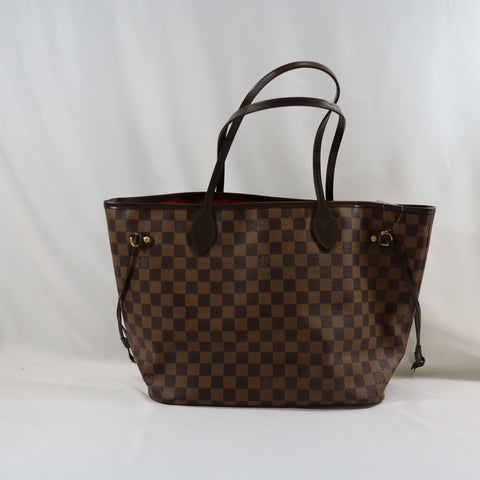 Pre-Owned #BPALAN06161 Louis Vuitton Damier Ebene Neverfull MM Tote Bag N51105