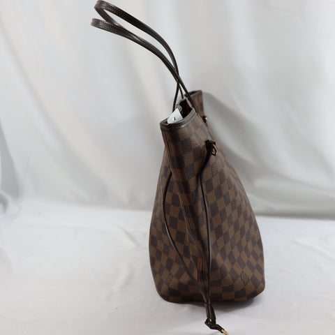 Pre-Owned #BPALAN06161 Louis Vuitton Damier Ebene Neverfull MM Tote Bag N51105
