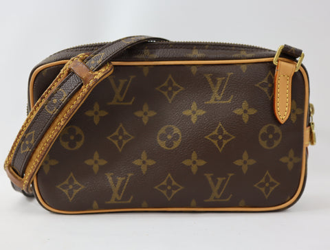 Pre-Owned #39865 Louis Vuitton Monogram Pochette Marly Bandouliere Crossbody Bag M51828