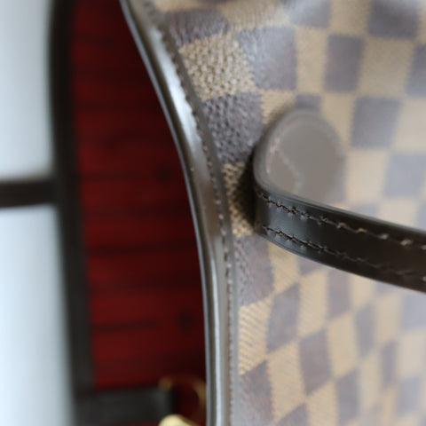 Pre-Owned #BPALAN06161 Louis Vuitton Damier Ebene Neverfull MM Tote Bag N51105