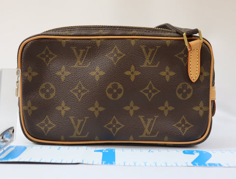 Pre-Owned #39865 Louis Vuitton Monogram Pochette Marly Bandouliere Crossbody Bag M51828