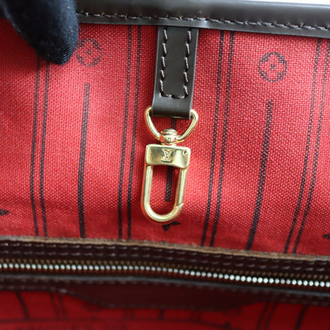 Pre-Owned #BPALAN06161 Louis Vuitton Damier Ebene Neverfull MM Tote Bag N51105