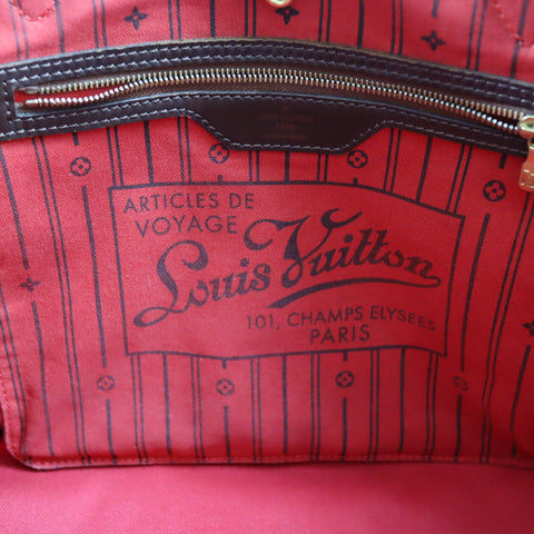 Pre-Owned #BPALAN06161 Louis Vuitton Damier Ebene Neverfull MM Tote Bag N51105
