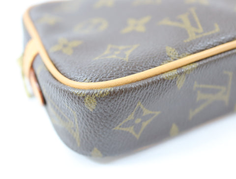 Pre-Owned #39865 Louis Vuitton Monogram Pochette Marly Bandouliere Crossbody Bag M51828