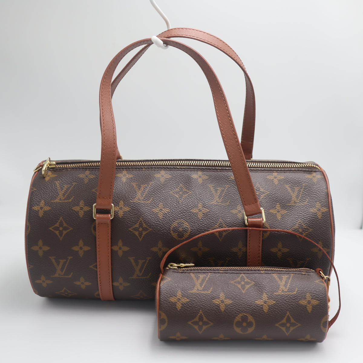 Pre-Owned #71350 Louis Vuitton Monogram Papillon 30 Hand Bag with pouch Brown M51385