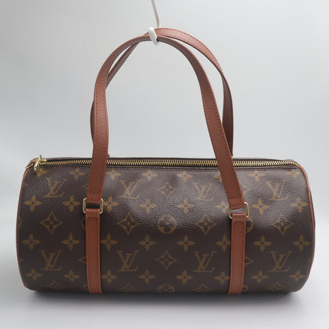 Pre-Owned #71350 Louis Vuitton Monogram Papillon 30 Hand Bag with pouch Brown M51385