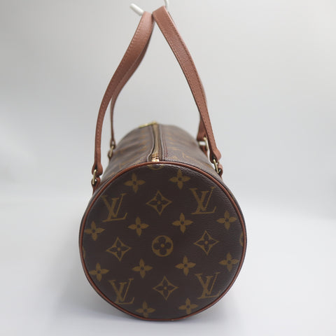 Pre-Owned #71350 Louis Vuitton Monogram Papillon 30 Hand Bag with pouch Brown M51385