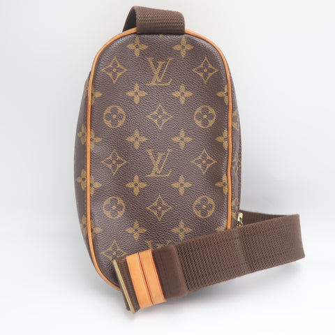 Pre-Owned #71372 Louis Vuitton Monogram Pochette Gange Waist Shoulder Crossbody Bag Brown M51870