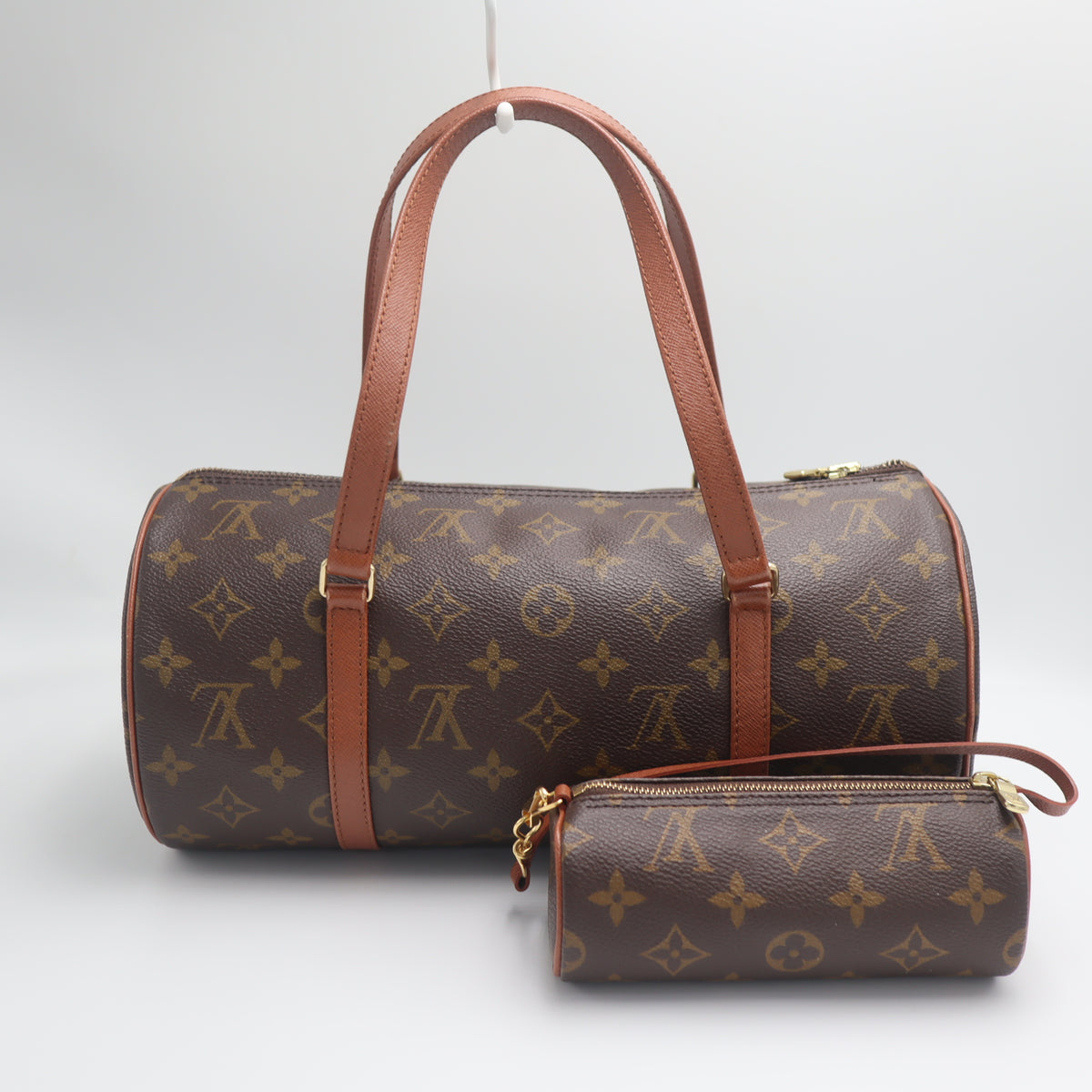 Pre-Owned #71326 Louis Vuitton Monogram Papillon 30 Hand Bag with pouch Brown M51385