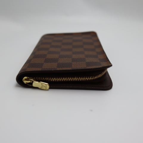 Pre-Owned #1856 Louis Vuitton Damier Porte Monnaie zip long wallet N61728