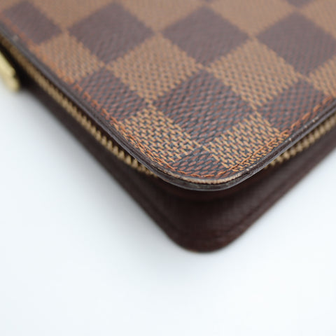 Pre-Owned #1856 Louis Vuitton Damier Porte Monnaie zip long wallet N61728