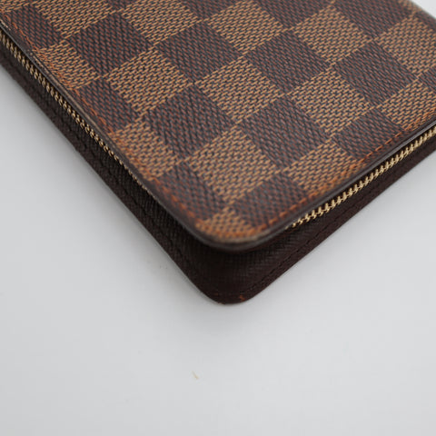 Pre-Owned #1856 Louis Vuitton Damier Porte Monnaie zip long wallet N61728