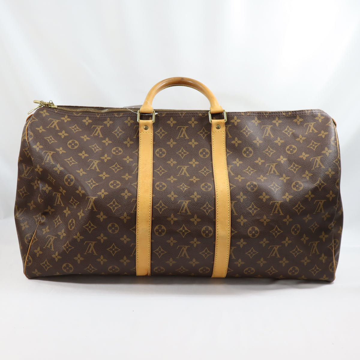Pre-Owned #72399 Louis Vuitton Monogram Keepall 55 Travel Bag Brown M41424