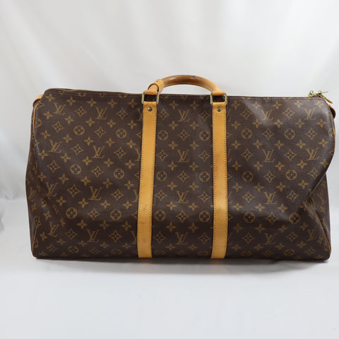 Pre-Owned #72399 Louis Vuitton Monogram Keepall 55 Travel Bag Brown M41424