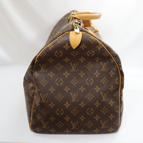 Pre-Owned #72399 Louis Vuitton Monogram Keepall 55 Travel Bag Brown M41424