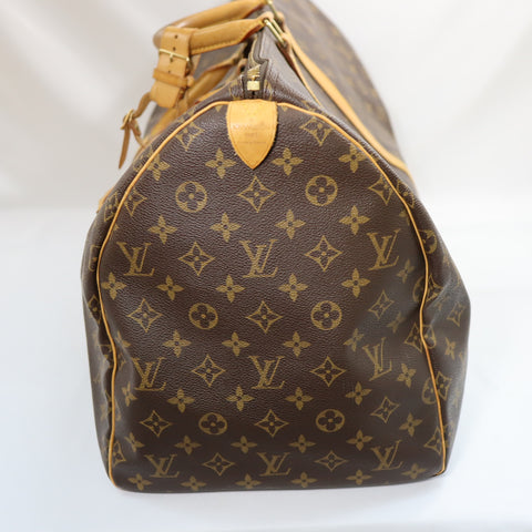Pre-Owned #72399 Louis Vuitton Monogram Keepall 55 Travel Bag Brown M41424
