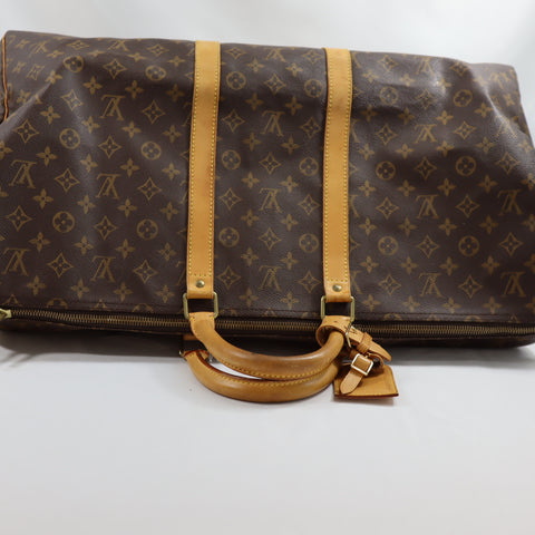 Pre-Owned #72399 Louis Vuitton Monogram Keepall 55 Travel Bag Brown M41424