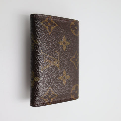 Pre-Owned #1745 Louis Vuitton Monogram Porte Monnaie Flat Coin Case Brown M61930