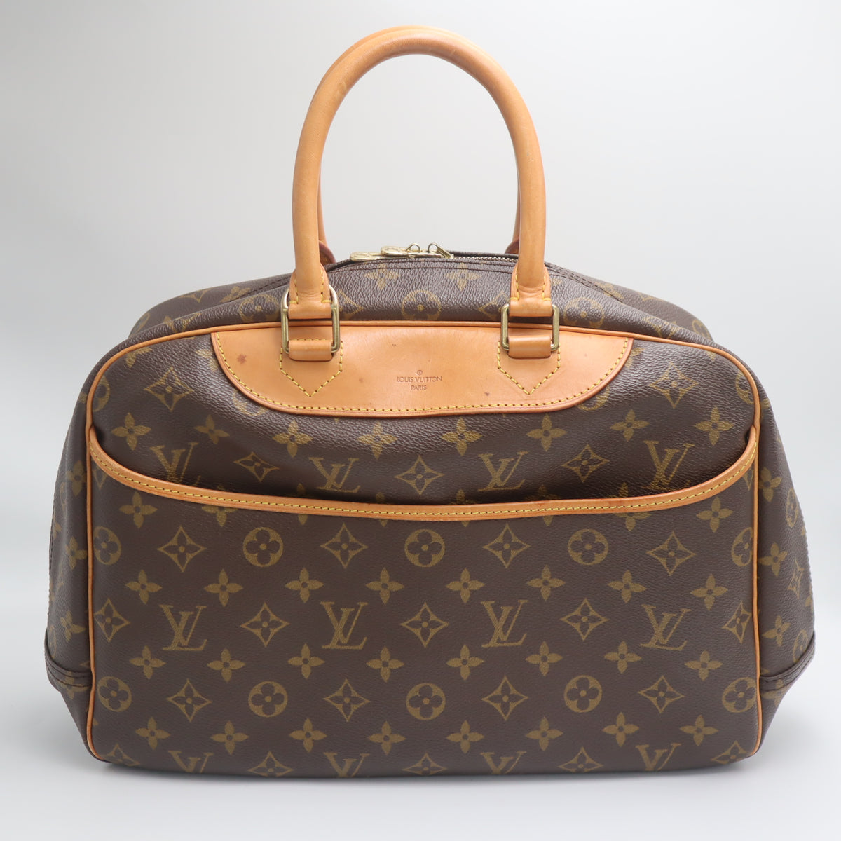 Pre-Owned #71333 Louis Vuitton Monogram Deauville Handbag Brown M47270