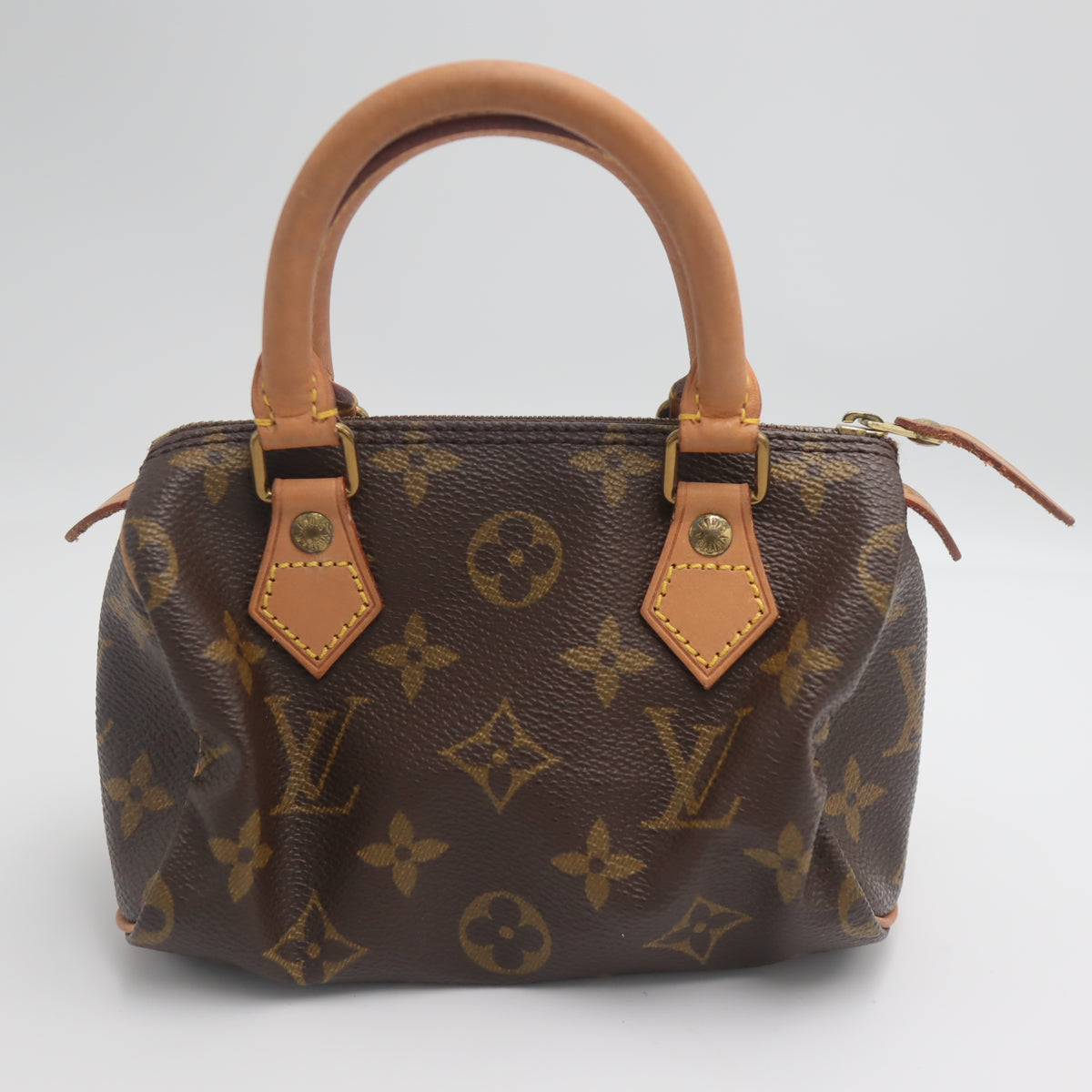 Pre-Owned #71389 Louis Vuitton Monogram Mini Speedy Hand Bag Brown M41534