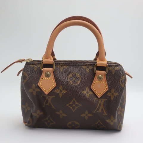 Pre-Owned #71389 Louis Vuitton Monogram Mini Speedy Hand Bag Brown M41534