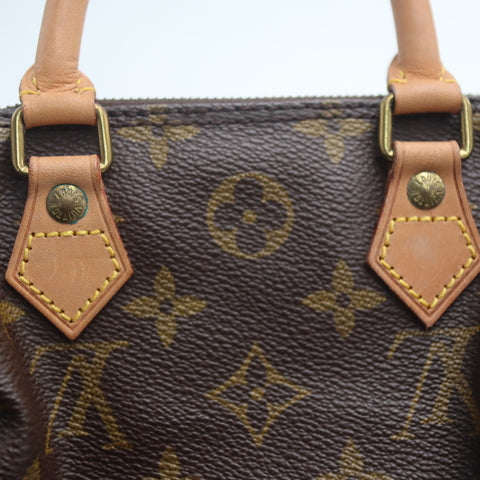 Pre-Owned #71389 Louis Vuitton Monogram Mini Speedy Hand Bag Brown M41534