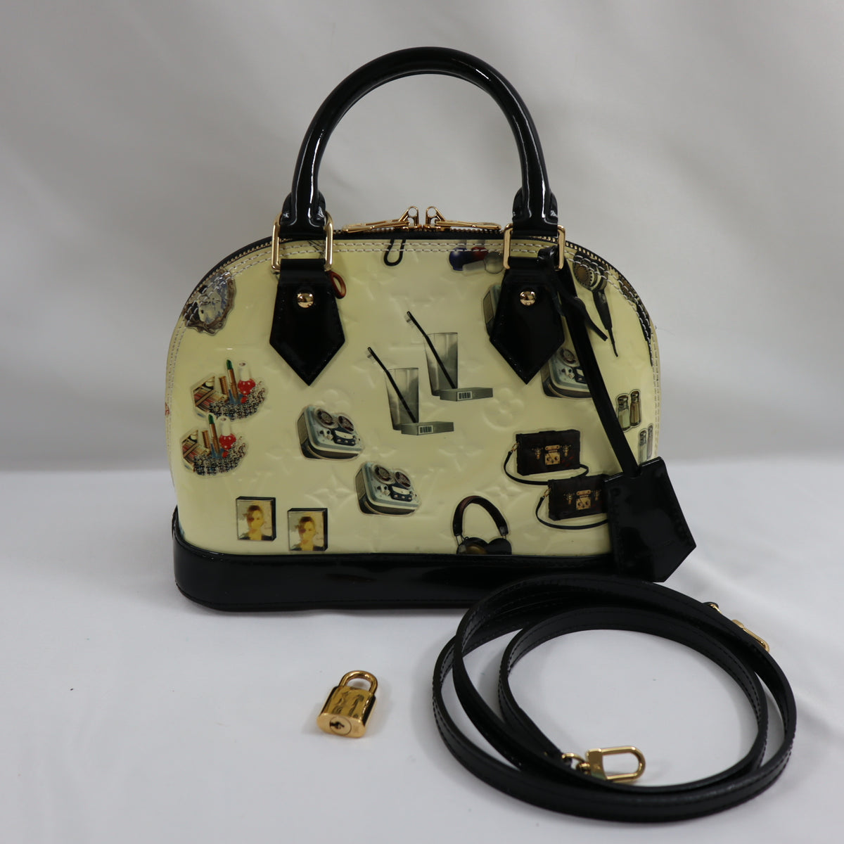 Pre-Owned #VW36B Louis Vuitton Vernis Nicolas Ghesquiere Alma BB Handbag 2way M50419