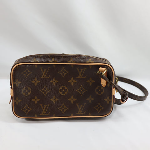 Pre-Owned #BP1033 Louis Vuitton Monogram Pochette Marly Bandouliere Crossbody Bag M51828