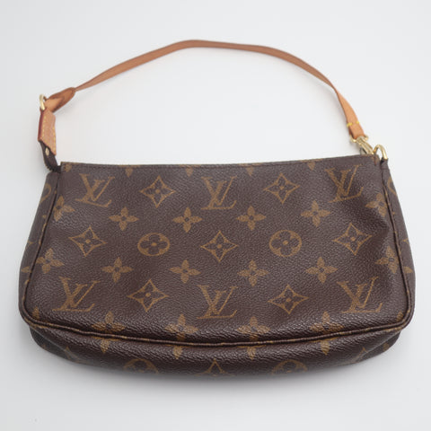 Pre-Owned #71295 Louis Vuitton Monogram Pochette Accessoires Pouch Handbag Brown M51980