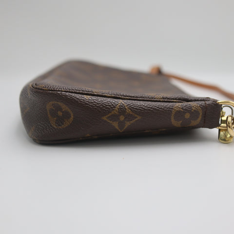 Pre-Owned #71295 Louis Vuitton Monogram Pochette Accessoires Pouch Handbag Brown M51980