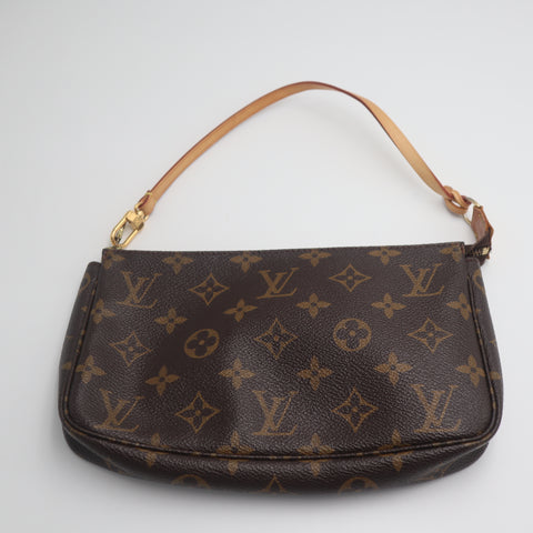 Pre-Owned #71313 Louis Vuitton Monogram Pochette Accessoires Pouch Handbag Brown M51980