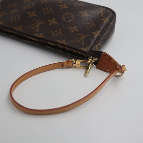 Pre-Owned #71313 Louis Vuitton Monogram Pochette Accessoires Pouch Handbag Brown M51980