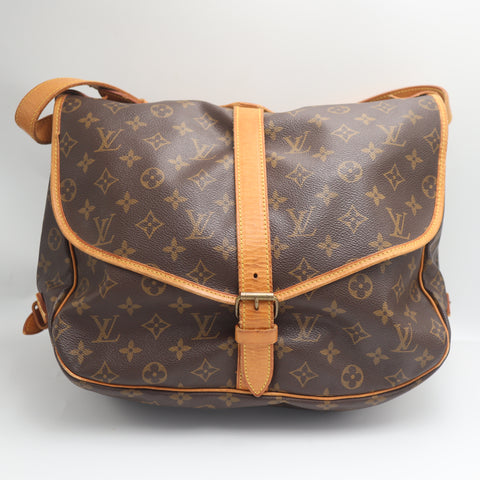 Pre-Owned #71302 Louis Vuitton Monogram Saumur 35 Crossbody Shoulder Bag Brown M42254