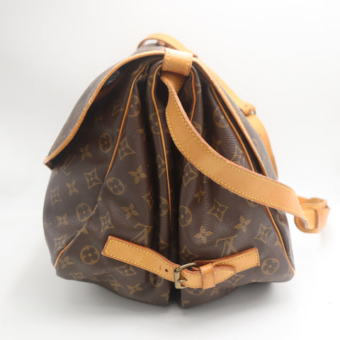 Pre-Owned #71302 Louis Vuitton Monogram Saumur 35 Crossbody Shoulder Bag Brown M42254