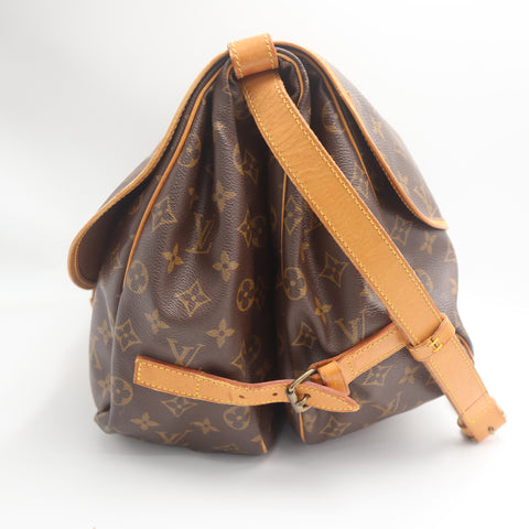 Pre-Owned #71302 Louis Vuitton Monogram Saumur 35 Crossbody Shoulder Bag Brown M42254