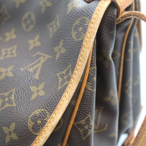 Pre-Owned #71302 Louis Vuitton Monogram Saumur 35 Crossbody Shoulder Bag Brown M42254