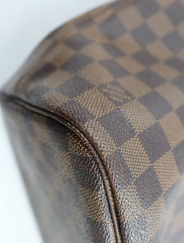 Pre-Owned #BP1003 Louis Vuitton DamierNeverfull MM Tote Bag N51107