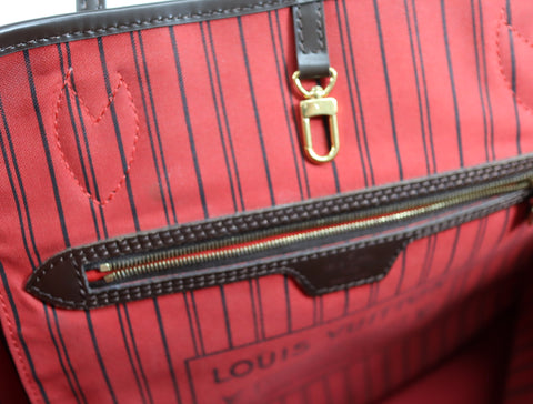 Pre-Owned #BP1003 Louis Vuitton DamierNeverfull MM Tote Bag N51107