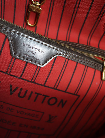 Pre-Owned #BP1003 Louis Vuitton DamierNeverfull MM Tote Bag N51107