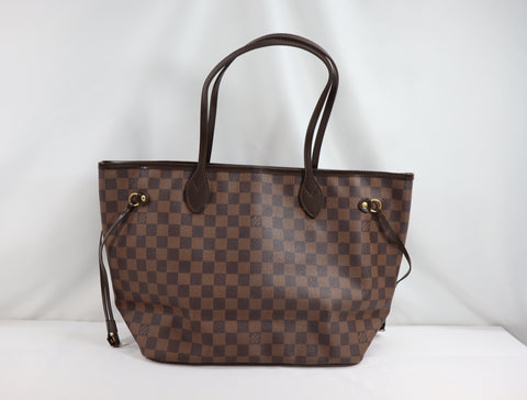 Pre-Owned #BP6005 Louis Vuitton Damier Ebene Neverfull MM Tote Bag N51105
