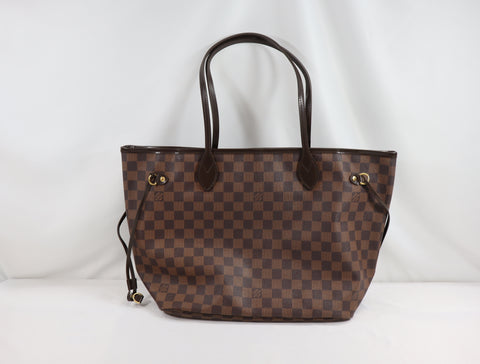 Pre-Owned #BP6005 Louis Vuitton Damier Ebene Neverfull MM Tote Bag N51105