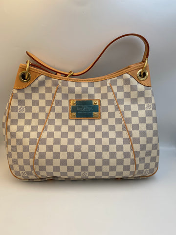 Pre-Owned #BPR05155 Louis Vuitton Damier Azur Galliera PM Shoulder Bag N55215