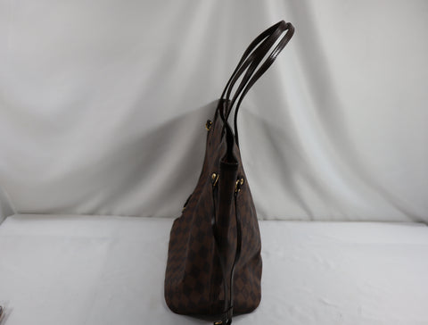 Pre-Owned #BP6005 Louis Vuitton Damier Ebene Neverfull MM Tote Bag N51105