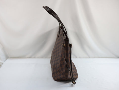 Pre-Owned #BP6005 Louis Vuitton Damier Ebene Neverfull MM Tote Bag N51105